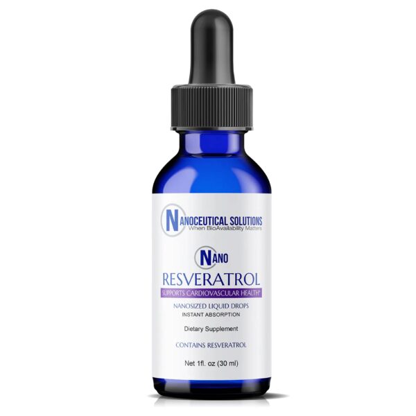 Frasco de Nanoceutical Solutions resveratrol líquido nano 1 fl oz