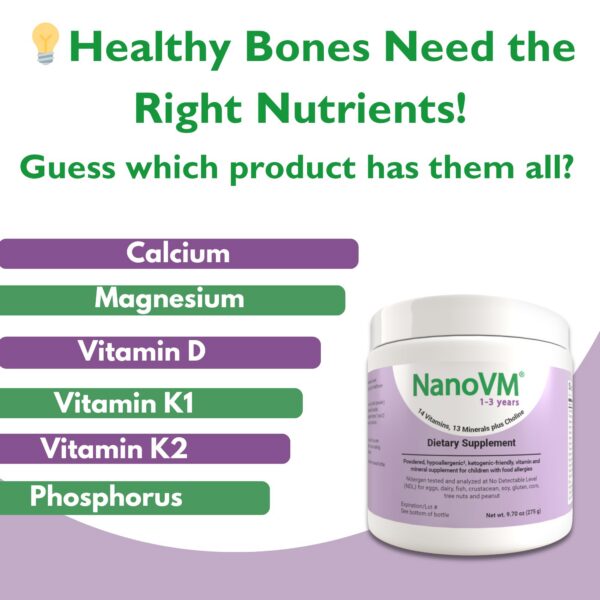 NanoVM frasco de polvo, etiqueta detallada