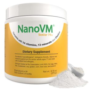 Version 1.0.0 Frasco de polvo multivitamínico NanoVM Senior 71+