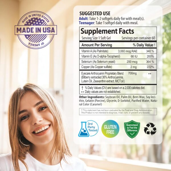 Bilberry y antocianinas en etiqueta