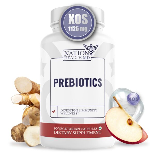 NATION HEALTH MD prebióticos cápsulas para digestión paquete de 90