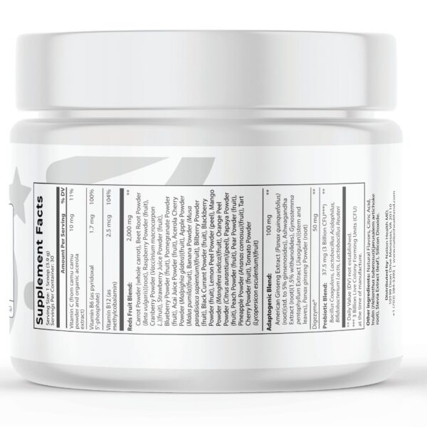 Envase y etiqueta Nation Health MD Reds