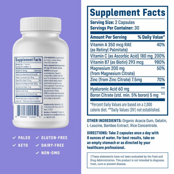 Frasco de NativePath Collagen Care+ lateral