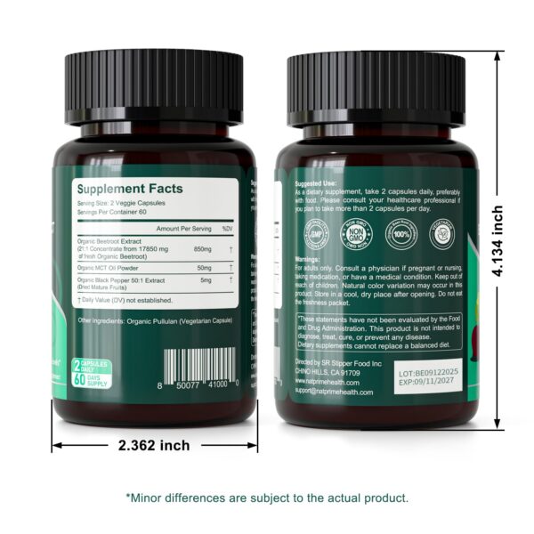 Etiqueta de Natprime Cápsulas de Remolacha