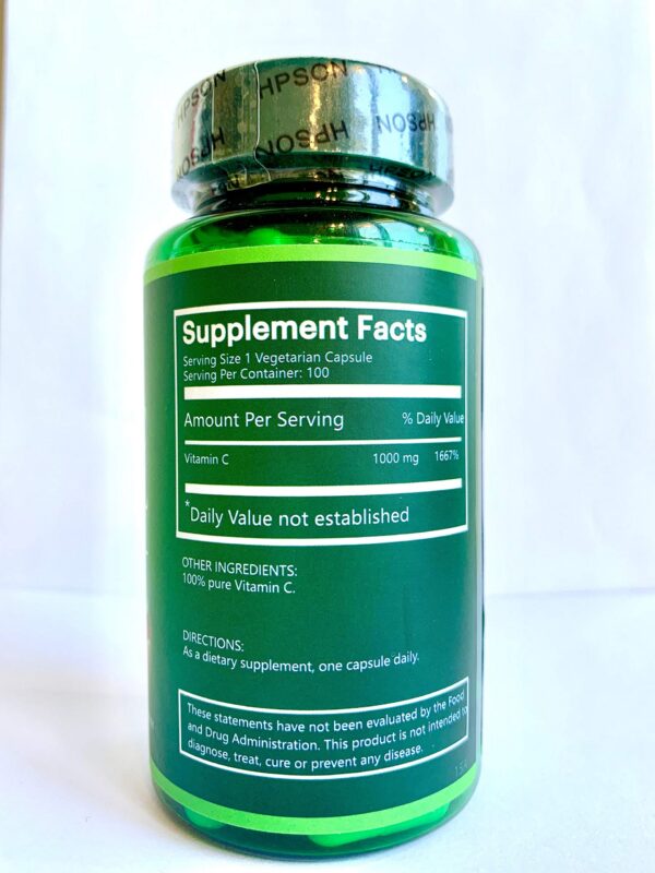 Etiqueta de frasco Na'trition Vitamina C 1000 mg