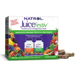 Version 1.0.0 Natrol JuiceFestiv superalimento frutas y verduras paquete frontal
