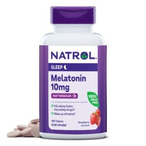 Tabletas Natrol melatonina disolución rápida sabor fresa