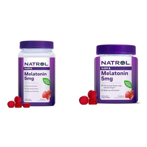 Natrol melatonina 5mg gomitas sabor fresa 140ct y 90ct