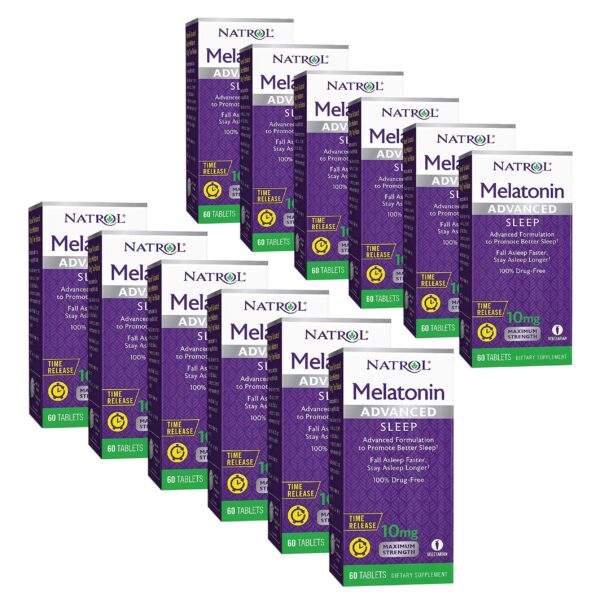 Natrol Melatonina Avanzada tabletas para sueño máximo 10mg paquete 12