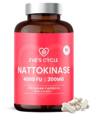 Frasco nattokinase Eve's Cycle con etiqueta