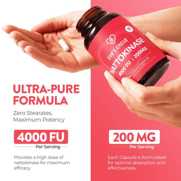 Frasco nattokinase Eve's Cycle con tapa