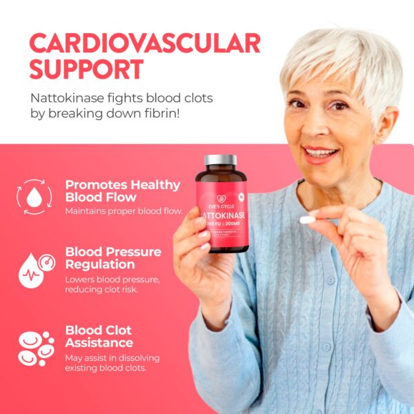 Presentación de nattokinase Eve's Cycle 270 cápsulas