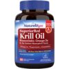 NatureMyst krill oil botella con etiqueta