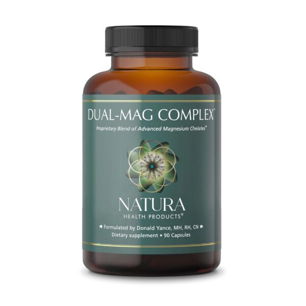 Frasco de Natura Health Dual-Mag Complex frente