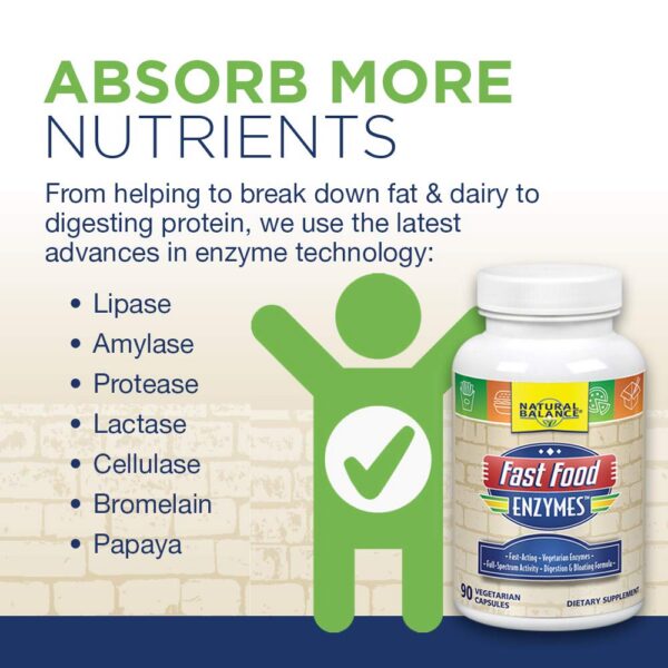 Etiqueta trasera de enzimas digestivas