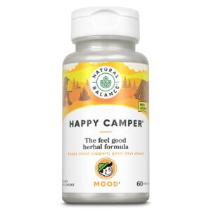 Frasco de Natural Balance Happy Camper con cápsulas vegetales
