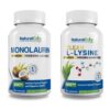 Conjunto Natural Cure Labs frontal con Monolaurina 600 mg y L-Lisina Clean
