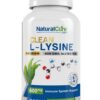 Frasco Natural Cure Labs L-Lisina limpia 600mg 120 cápsulas vegano