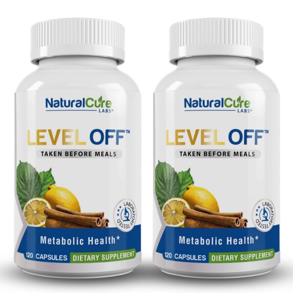 Etiqueta frontal de Natural Cure Labs Level Off glucosa