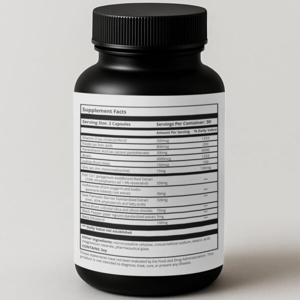 Etiqueta del producto Ebony Hair Growth Activator