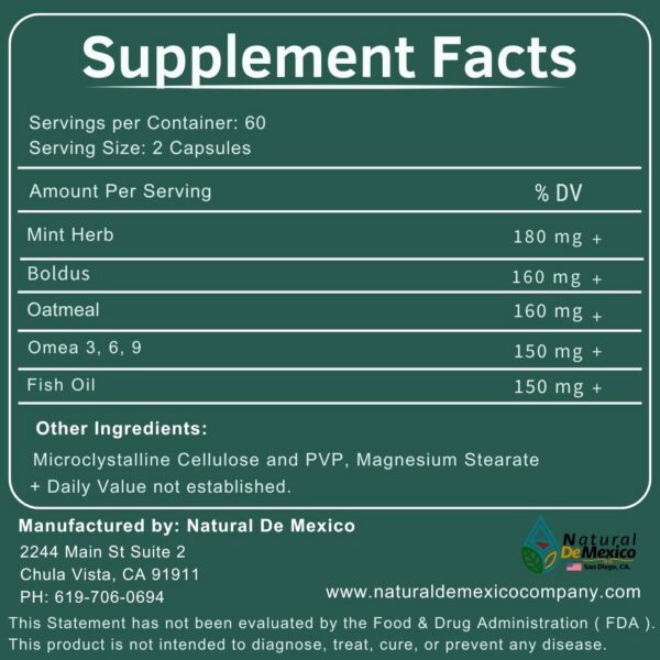 Natural de Mexico Cápsulas 60 envase