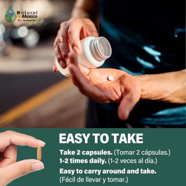 Natural de Mexico etiqueta cápsulas detalles