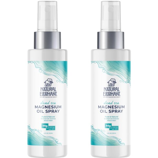 Version 1.0.0 Natural Elephant spray de magnesio Mar Muerto botella frontal