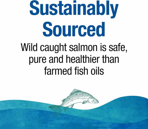 Etiqueta lateral de aceite de salmón salvaje