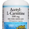 Frente de etiqueta Natural Factors Acetyl L-Carnitine 500 mg