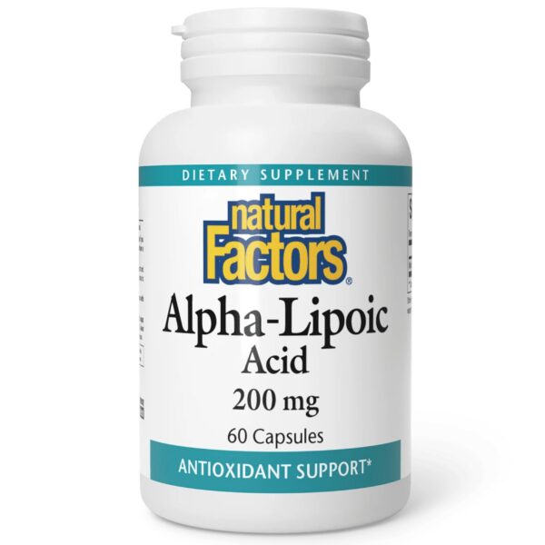 Version 1.0.0 Natural Factors Alpha-lipoic acid cápsulas frasco