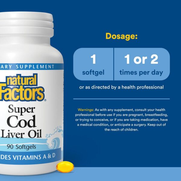 Natural Factors Cod Liver Oil etiqueta detalle