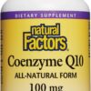 Natural Factors Coenzyme Q10 etiqueta frontal