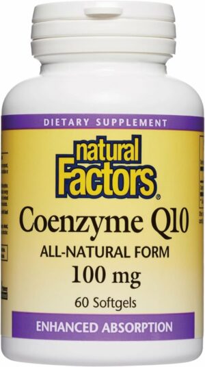 Version 1.0.0 Natural Factors Coenzyme Q10 softgels bottle front