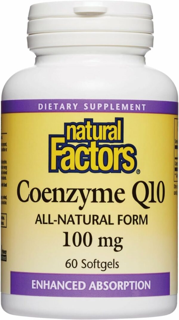 Natural Factors Coenzyme Q10 softgels bottle front