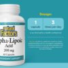 Etiqueta de producto Alpha-lipoic acid