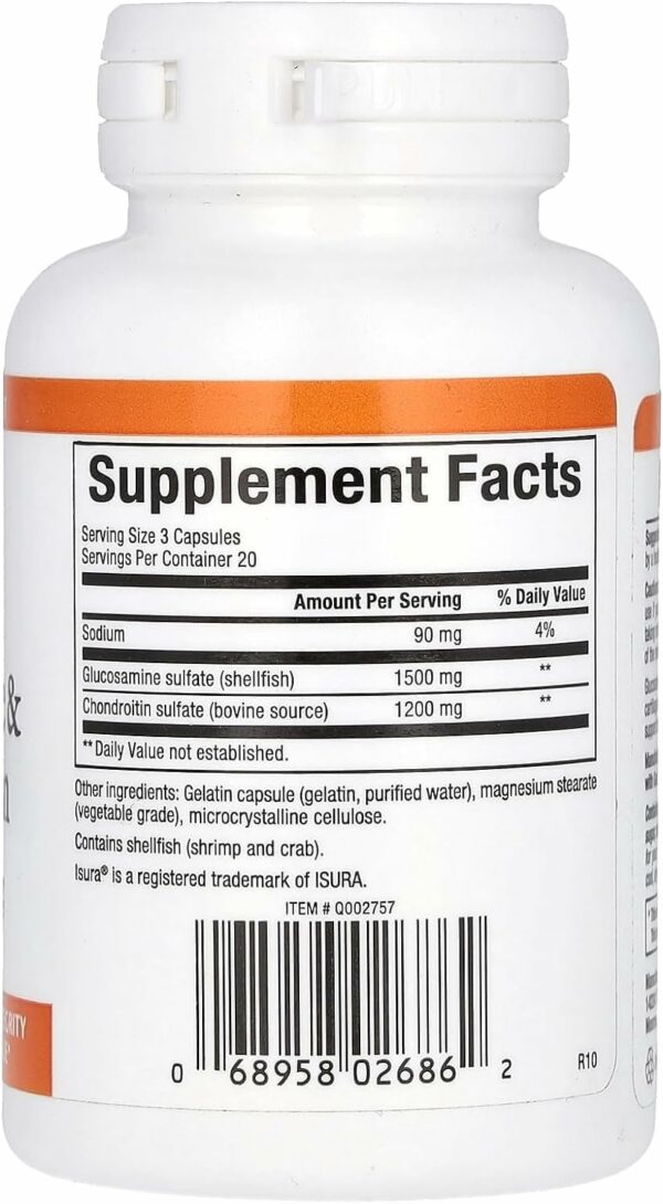 Version 1.0.0 Etiqueta frontal de Natural Factors Glucosamina y Condroitina