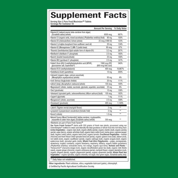 Natural Factors ingredientes naturales multivitaminas veganas mujer