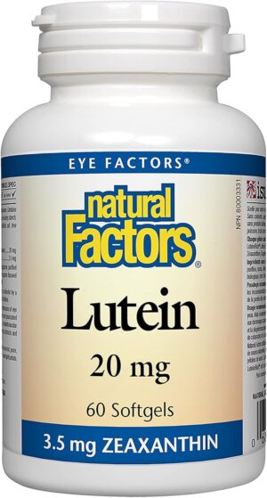 Natural Factors luteína 20mg cápsulas blandas soporte ocular antioxidante