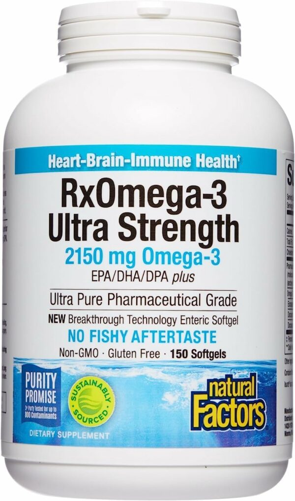 Version 1.0.0 RxOmega-3 Ultra Strength frasco y etiqueta