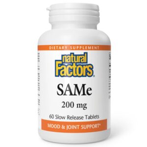 Frasco Natural Factors SAMe – etiqueta frontal