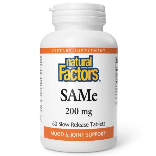 Frasco Natural Factors SAMe – etiqueta frontal