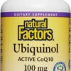 Frasco de Natural Factors Ubiquinol 100 mg