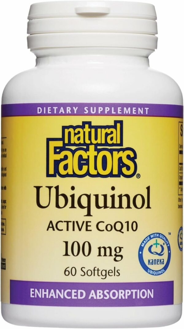 Frasco de Natural Factors Ubiquinol 100 mg