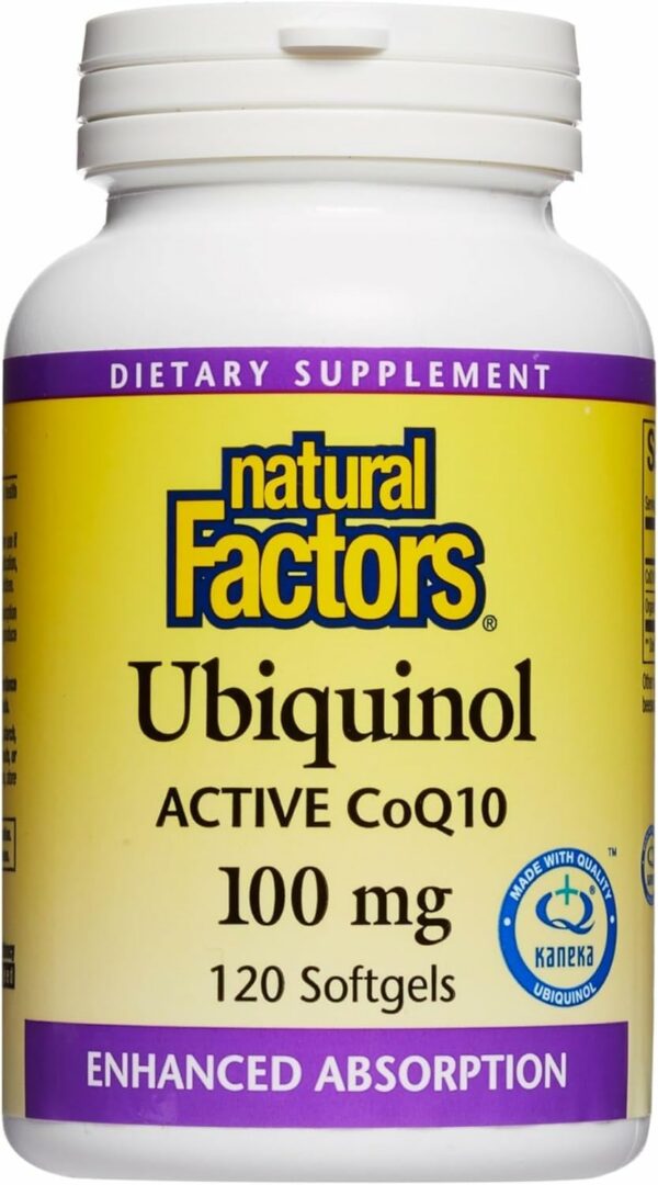 Natural Factors ubiquinol 100 mg botella frontal