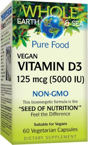 Natural Factors vitamina d3 vegana 5000 ui frasco