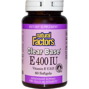 Natural Factors Vitamina E 400 UI cápsulas blandas antioxidante