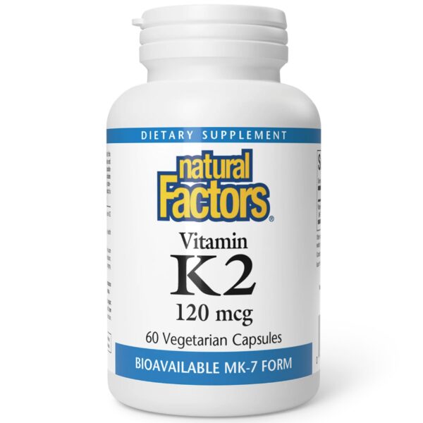 Etiqueta frontal Natural Factors Vitamina K2 MK-7