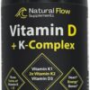 Frontal de botella Natural Flow D3 K2 cápsulas