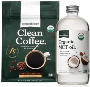 Version 1.0.0 Frente del bundle Natural Force Café Orgánico tueste oscuro y MCT