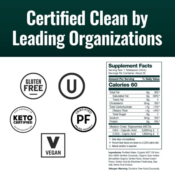 Version 1.0.0 MCT Organic Organic MCT Oil frasco vidrio